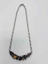 Fete Necklace In Tweed By Patricia Locke