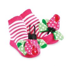 Striped Sock With Lady Bug