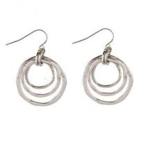 Silver Metal Rings Earrings