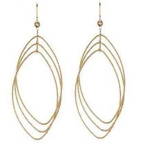 Gold Textured Oval Earring