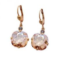 Champagne Round Crystal Earring By La Vie Parisienne