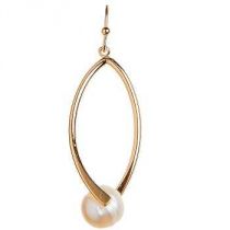 Crossover Wire Pearl Earring