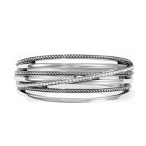 Silver Neptune's Ring Hinged Bangle