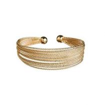 Gold Braidedmulti Wire Bangle Bracelet