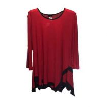Red Tunic With Black Frame Trim By Caribe