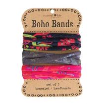 Black/Charcoal/Pink Boho Band Set By Natural Life