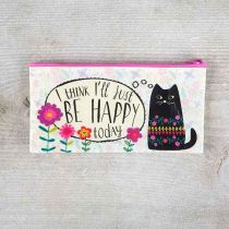I Think I'll Just Be Happy Today Zippered Pencil Bag By Natu