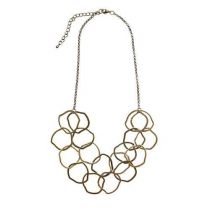 Burnished Gold Double Row Linked Rings Necklace By Joy Susan