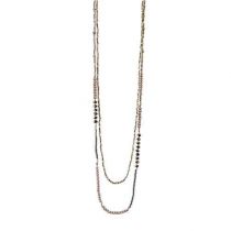 Pewter Double Strand Beaded Necklace