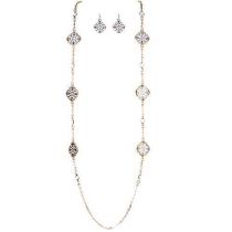 Gold Chain Silver Filigree Necklace Set By Rain Jewelry