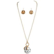 Two Tone Pearl Charm Necklace Set By Rain Jewelry