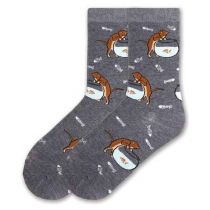 Charcoal Naughty Cats Socks By K-Bell