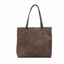Charcoal Faux Leather Megan Carry All Tote