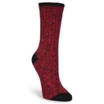 Soft And Cozy Red & Black Marled Boot Sock