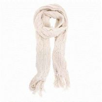 Beige Cable Knit Scarf