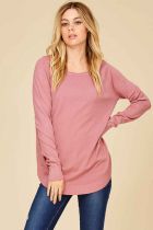 Dusty Rose High Low Super Soft Boatneck Sweater