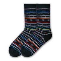 Black Crazy Stripe Wool Socks