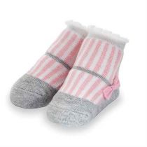 Pink Stripe Bow Socks