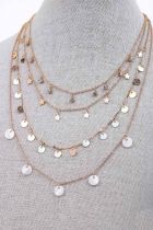 Multi Strand Two Tone Coin Andstars Necklace