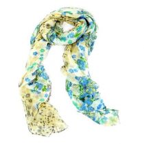 Yellow Blue Monet Sketch Scarf By Joy Accessories
