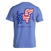 Usa Pup Short Sleeve In Carolina Blue By Puppie Love