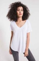 Lux Modal V-Neck Tee In White By Z Supply