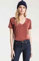 Lux Modal V-Neck Tee In Red By Z Supply