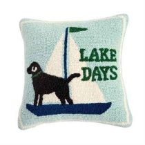 Lake Days Hooked Pillow By Mudpie