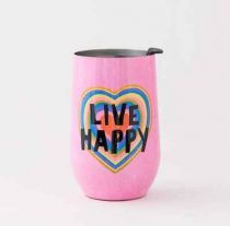 Live Happy Wine Tumbler By Natural Life