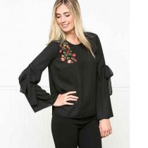 Black Embroidered Blouse