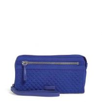 Iconic Rfid Front Zip Wristlet In Gage Blue