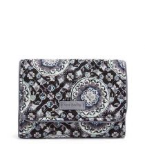 Iconic Rfid Riley Compact Wallet In Charcoal Medallion