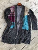 Charcoal Bright Cozy Knit Long Sweater Jacket