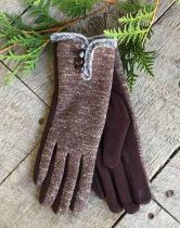 Brown Button Gloves