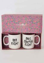 Mr Right & Mrs Always Right Mug Set