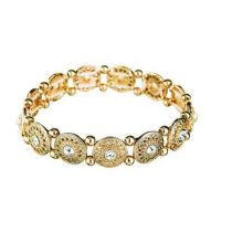 Gold Cut Out Crystal Disc Bracelet By Rain Jewelry
