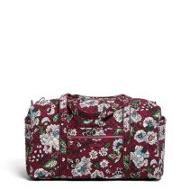 Iconic Large Travel Duffel In Bordeaux Blooms