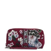 Iconic Rfid Accordion Wristlet In Bordeaux Blooms