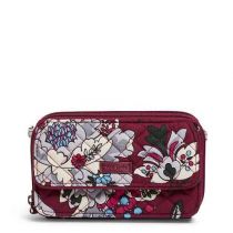Iconic Rfid All In One Crossbody In Bordeaux Blooms