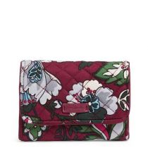 Iconic Rfid Riley Compact Wallet In Bordeaux Blooms