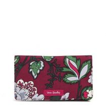 Iconic Checkbook Cover In Bordeaux Blooms