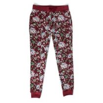 Pajama Pants In Bordeaux Blooms
