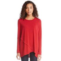 Red Long Sleeve Crossover Sweater