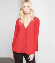 Red Sparkle Long Sleeve Top
