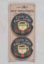 Coffee Good Car Coasters By Natural Life