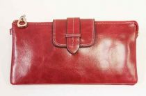 Red Genuine Leather Clutch Wallet