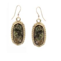 Small Green Oval Kendall Earrings