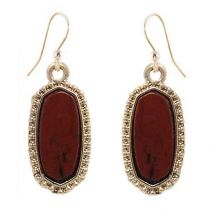 Small Red Oval Kendall Earrings