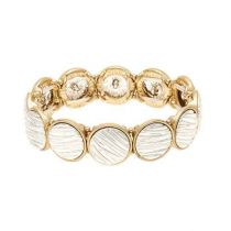 Two Tone Lined Circles Bracelet