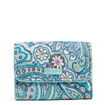 Iconic Rfid Riley Compact Wallet In Daisy Dot Paisley